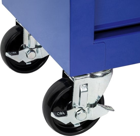 tectake® - Chariot à outils avec 5 tiroirs - bleu - 402798