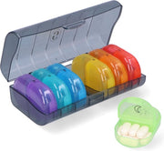 Pilulier Gandria 7 jours - Pilulier amovible - Boîte à pharmacie avec 14 compartiments - Boîte à pharmacie avec fermeture solide - 2 compartiments par jour - 7 couleurs