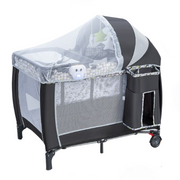 Coast Lit pliant pour bébé avec berceau et parc - jouets et musique inclus - 125 cm x 65 cm x 116 cm - Bleu et noir