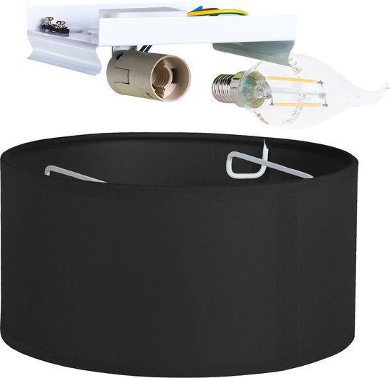 Plafonnier Smartwares - Ø 20 cm - Noir - E14 - 10.004.59