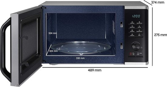 Micro-ondes Samsung MS2AK3515AS/EG – 800 W – largeur 48,9 cm – intérieur en céramique émaillée résistante aux rayures – programme de décongélation « Quick Defrost » Intérieur en céramique émaillée résistante aux rayures