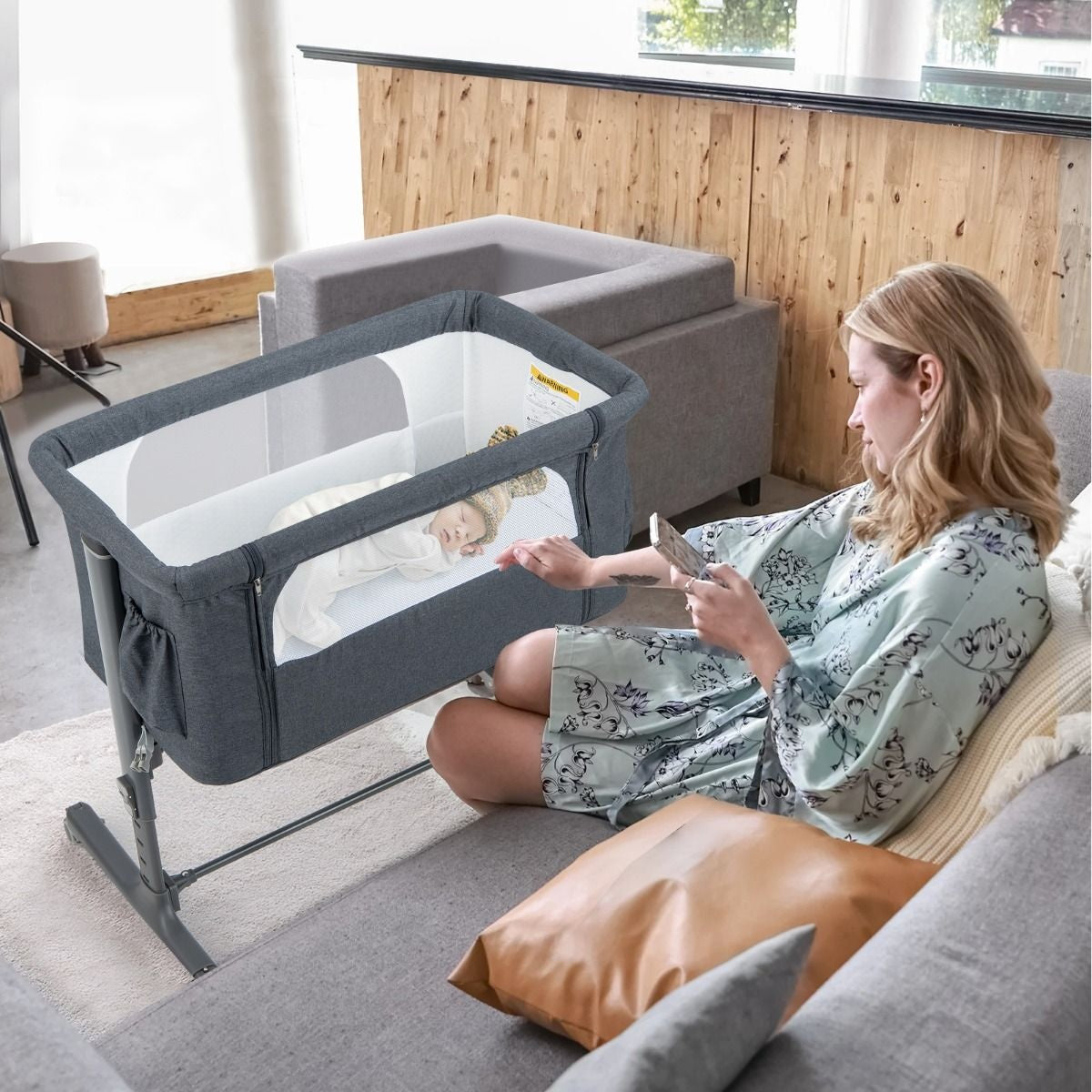 Berceau pour bébé - Coast - 5 positions - Max. 9 kg - Gris