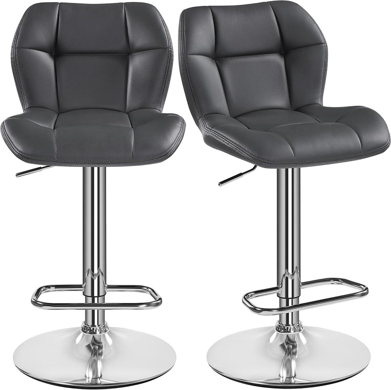 Tabourets de bar réglables Yaheetech - lot de 2 - gris foncé