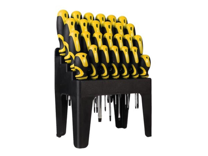 Toolland Schroevendraaierset, 26-delig, met houder, magnetische punt, ergonomishe anti-slip soft grip-handgreep, ergonomisch ontwerp, anti-slip handgreep, chroom-vanadiumstaal