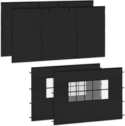 Ensemble de parois latérales VONROC - 3 x 4,5 m - Pour tente de fête Premium PT502XX - Imperméable - Protection UV 50+ - Noir