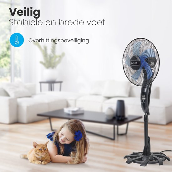 Auronic Tripod Fan - Ventilateur sur pied avec télécommande - minuterie - 50W - 53dB - Noir