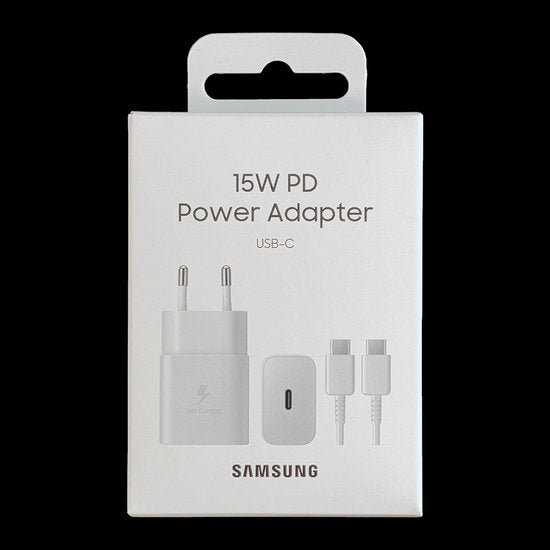 Adaptateur USB-C Samsung avec câble - 15 W - 1 m - Blanc
