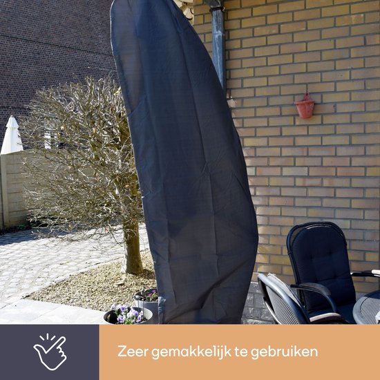 Housse d'extérieur Perel pour parasol suspendu jusqu'à Ø 3,5 m, grise, 260 cm x 86 cm