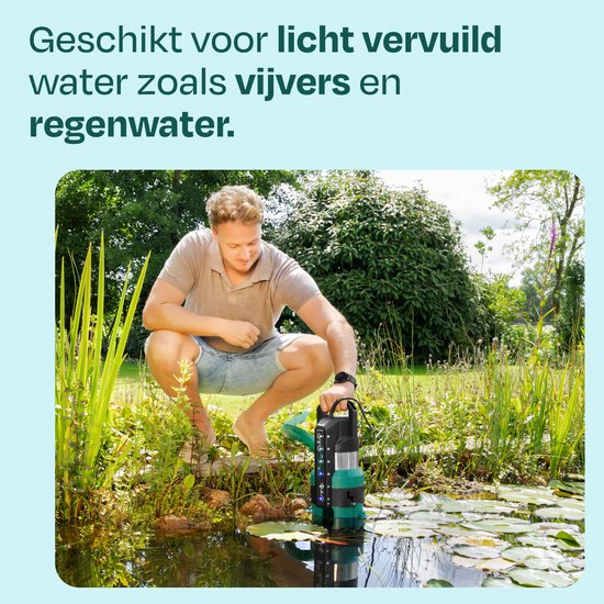 Pompe submersible VONROC - Pompe pour eaux claires et eaux usées - 850 W - 20 000 l/h - aspiration à niveau zéro - interrupteur à capteur