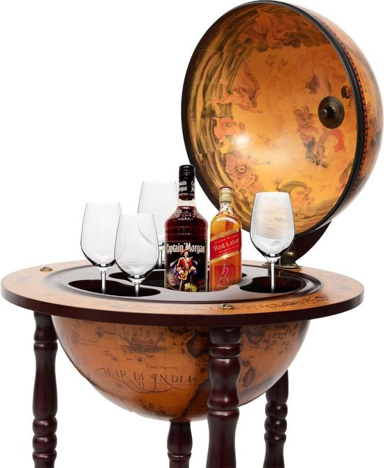 Costway - Porte-bouteilles - Globe bar - Porte-bouteilles - Globe bar - ⌀ 45 cm - Marron