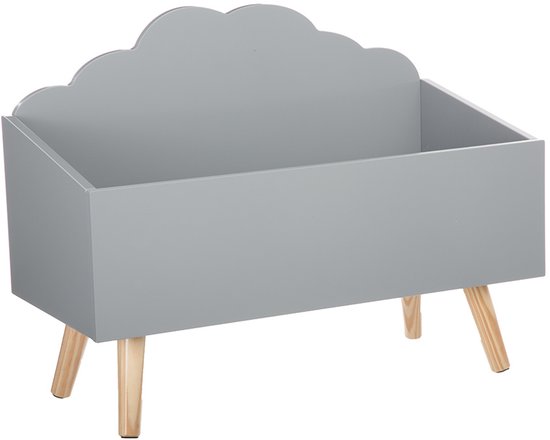 Coffre à jouets en bois Sphera - blanc - 58 x 28 x 45 cm