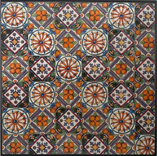 Table de bistrot AXI Camilla - Casa del Sol – Table de jardin en métal – Carrée – 60 x 60 x 75 cm - Effet mosaïque – Incrustée de carreaux en céramique – Pour le jardin, la terrasse et le balcon