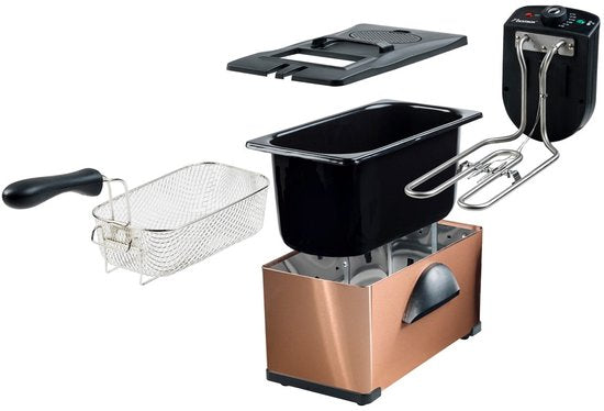 Friteuse Bestron 3,5 litres - AF370CO - Friteuse 2 000 W - Fenêtre de visualisation - Cuivre - Garantie 5 ans