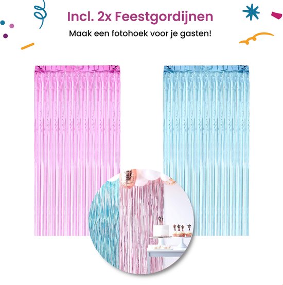 Partizzle - Décoration de fête pour la révélation du sexe - Décoration de la fête de naissance - Annonce du sexe - Garçon ou fille - XXL