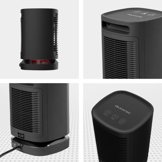 Chauffage à ventilation - Auronic - 3 niveaux - 950W - Indication LED - Rotatif - Noir