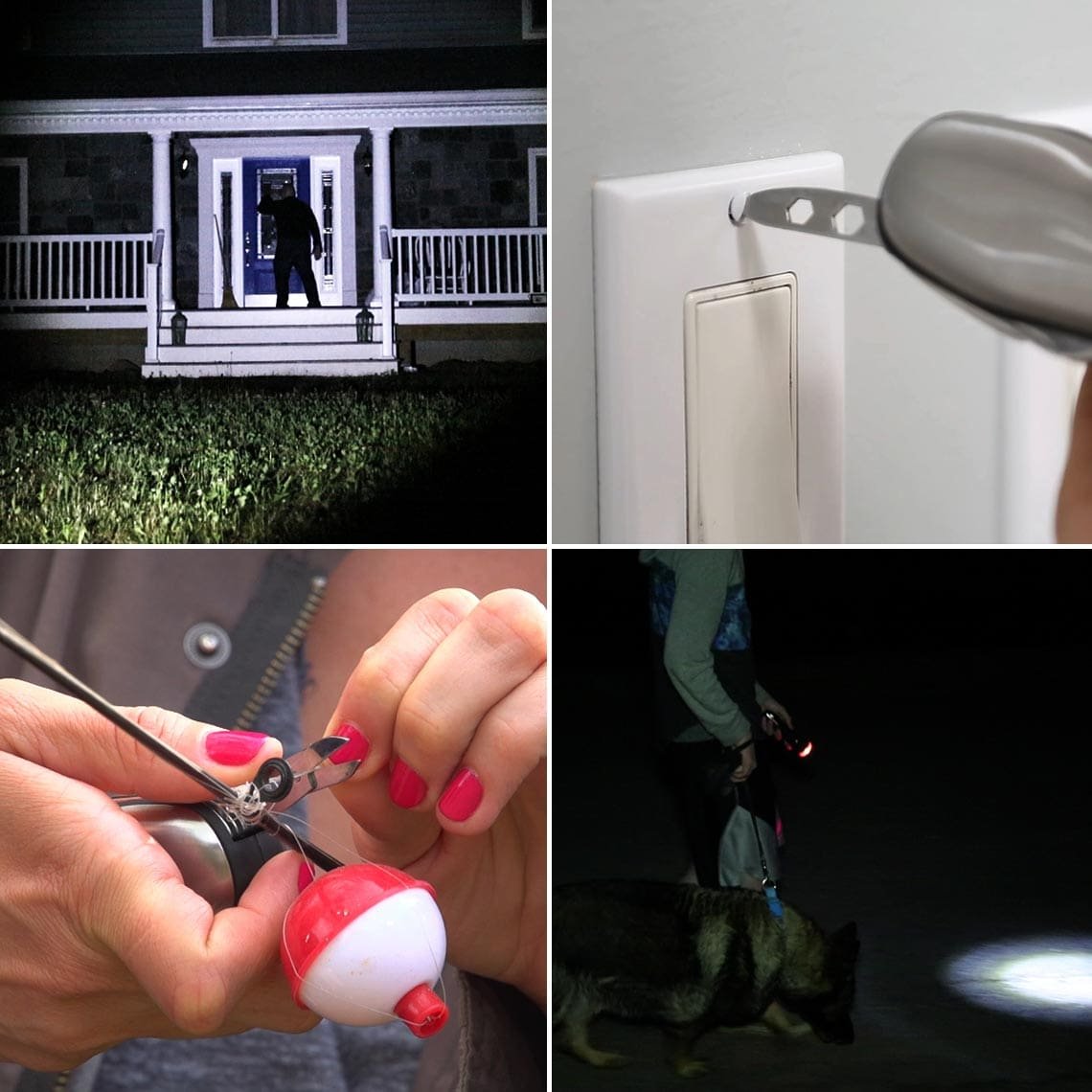 Lampe de poche LED Panta Safe Guard - Puissance lumineuse de 300 lumens - Trousse de secours intégrée - Rechargeable via USB - Résistante à l'eau et à la saleté