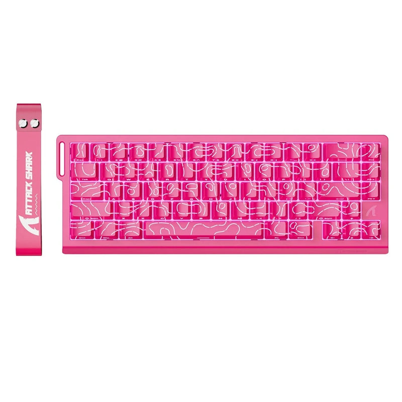 Clavier gaming Attack Shark X68 HE - 66 touches - Commutateurs magnétiques - 8 000 Hz - RGB - Remplacement à chaud - Rose