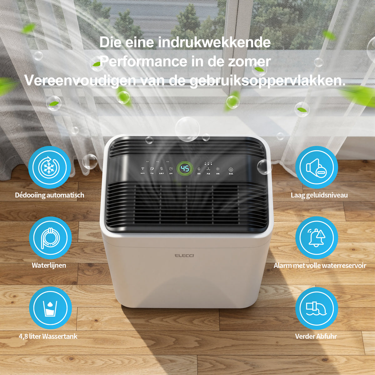 Déshumidificateur ELECCI - 25 l/jour - réservoir de 4,8 litres