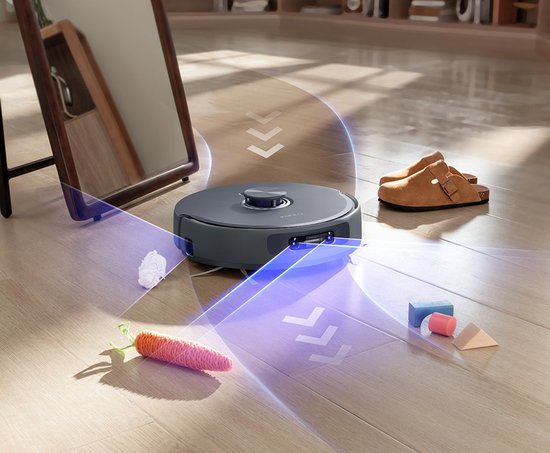 Aspirateur robot Narwal Freo Z10 Ultra avec station de recharge à vidage automatique, puissance d'aspiration de 18 000 Pa, vision IA, technologie DirtSense, brosse anti-enchevêtrement, lavage à l'eau chaude de 45 à 75 °C, navigation LDS, fonction de lavag