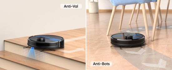 Robot aspirateur Lubluelu SL60D avec LiDAR LDS9.0 – Puissance d'aspiration de 4 000 Pa – Aspirateur et laveur 2-en-1 – Application et commande vocale