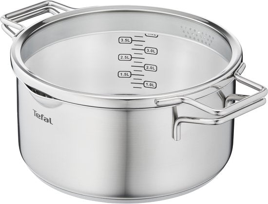 Tefal Nordica - Batterie de cuisine - 3 pièces - Induction - Acier inoxydable - Compatible avec toutes les sources de chaleur