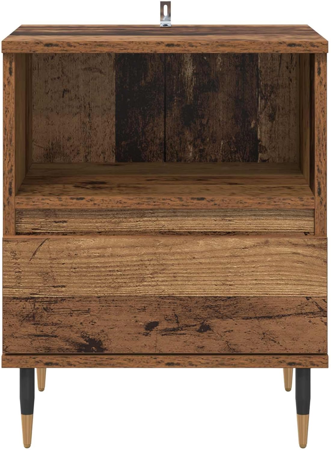 vidaXL Table de chevet avec tiroir - Bois vieilli - 40 x 35 x 50 cm