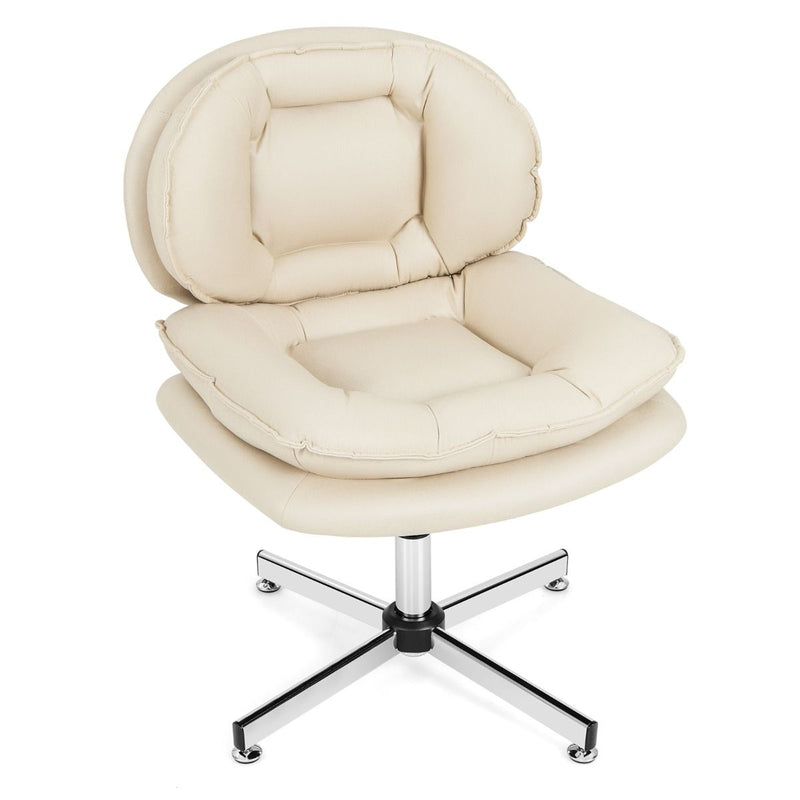 Chaise de bureau Coast - chaise pivotante ergonomique - dossier et assise doublement rembourrés - beige