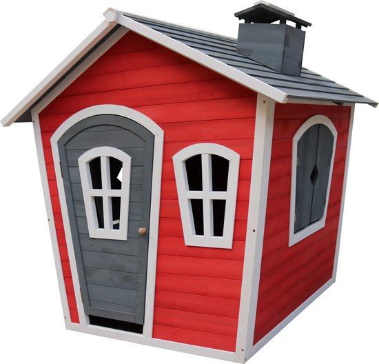 Maisonnette Sunny Olaf rouge/grise - Bois certifié FSC - Maisonnette de jeu pour le jardin / l'extérieur - Maisonnette de jardin pour enfants