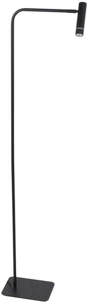 Lampadaire Steinhauer Volari 4710ZW en plastique noir et métal, hauteur 120 cm, ampoule LED « dim-to-warm » avec tête orientable et inclinable, pour usage intérieur