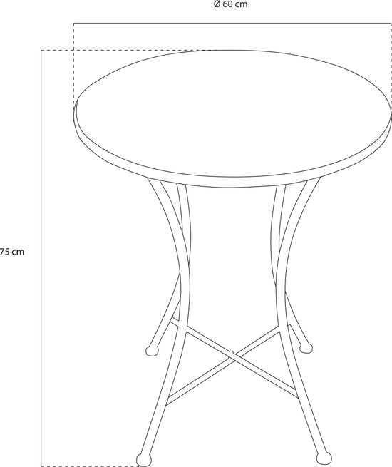 Table de bistrot AXI Amélie - Fiesta Flower – Table de jardin en métal – Ronde – 60 x 60 x 75 cm - Effet mosaïque – Incrustée de carreaux de céramique – Pour le jardin, la terrasse et le balcon
