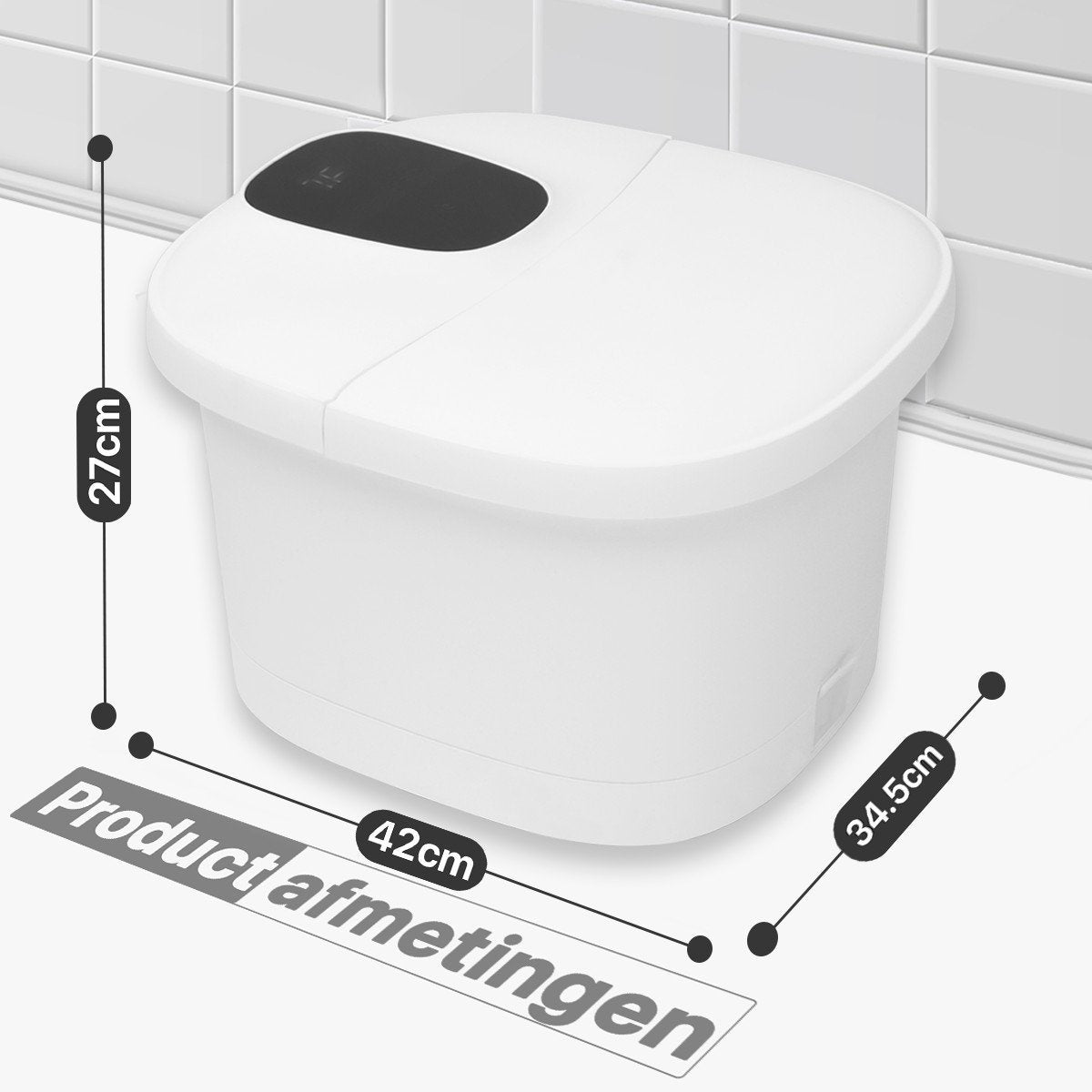 Bain de pieds électrique XXL - Niceey – Massage infrarouge & 10 rouleaux – Température jusqu’à 48°C – Capacité 12L – Blanc