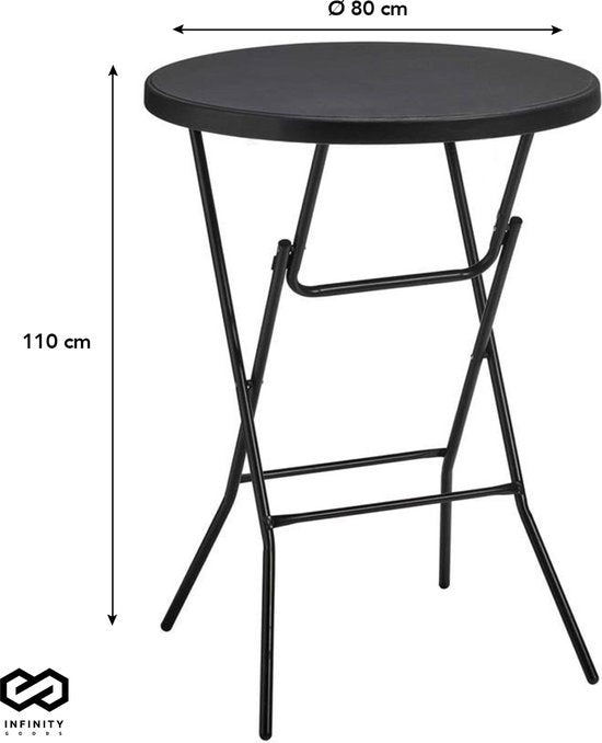 Infinity Goods 2x Sturdy Black Bartables - Table de fête - robuste et résistante aux intempéries - pliable - 80cm x 110cm - Party