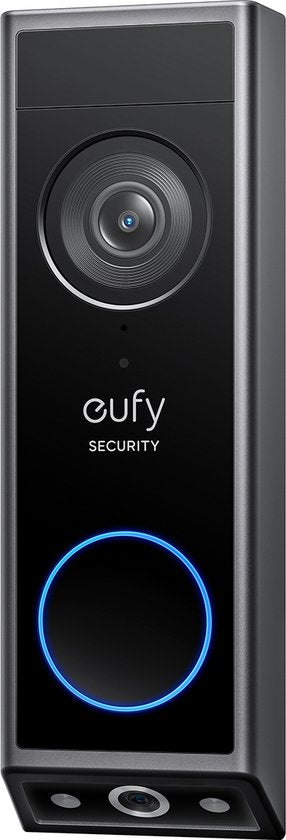 Sonnette vidéo Eufy Security E340 - Sonnette vidéo - Technologie Dual-Cam - Résolution Full HD 2K - Vision nocturne en couleur - Détection de colis par IA - Pas de frais mensuels - Installation sans fil - Compatible avec Alexa et Google Assistant