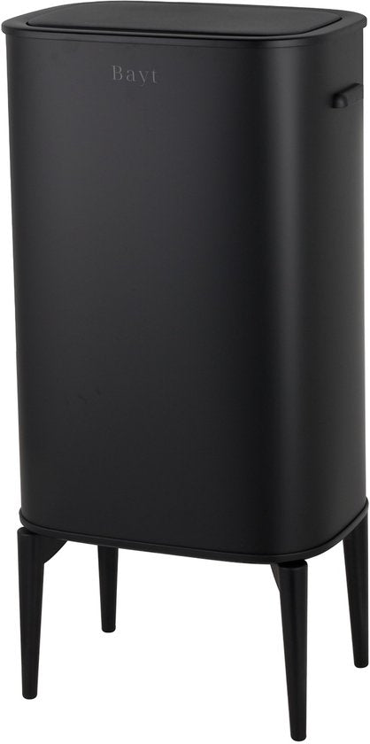 Bayt Poubelle sur pieds - Poubelle 60 litres sacs poubelle - Poubelle avec capteur - Poubelle - Corbeille - Acier inoxydable - Noir - 53L