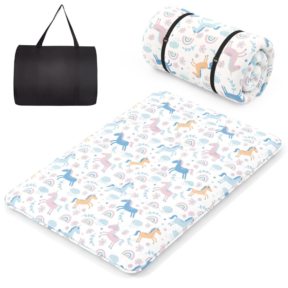 Matelas futon Coast - housse lavable - sac de transport inclus - coloré 140 x 200 cm