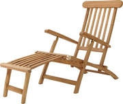 Chaise longue AXI Costa en teck – Chaise longue en bois – Dossier à 4 positions – 170 x 59 cm