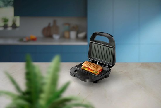 Appareil à croque-monsieur Philips HD2330/90 - 750 W - Revêtement antiadhésif - Système de rangement du cordon d'alimentation - Rangement vertical - Système Easy Lock - Noir