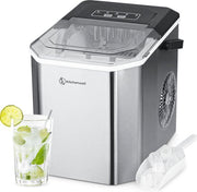 Kitchenwell Machine à glaçons - 1.3L - Machine à glaçons - Cuillère à glaçons - 12kg/24 heures - Portable - Fonction auto-nettoyante - acier inoxydable