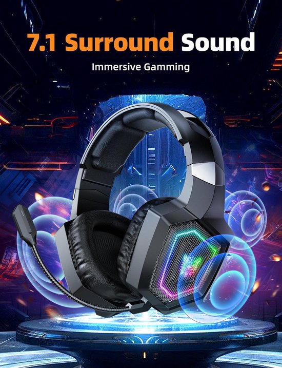 Casque Onikuma GT806 : filaire et sans fil, arceau, gaming, Bluetooth, noir