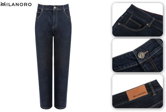 Milanoro - Jean stylé pour homme - Noir-bleu - L36 - L30