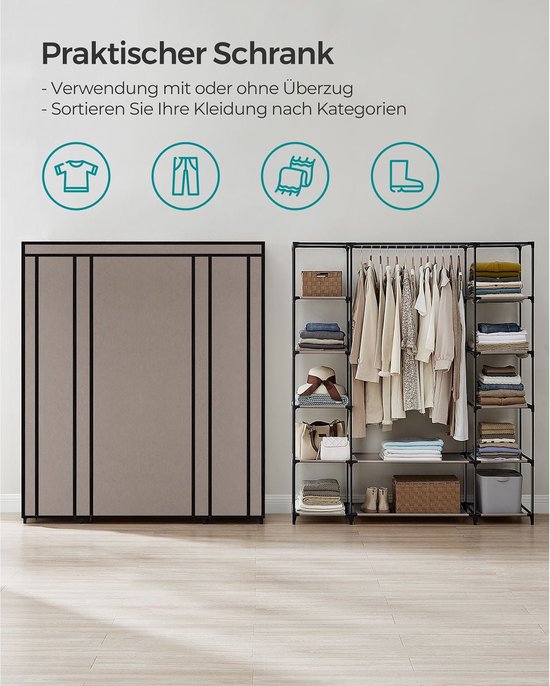Penderie pliable avec tringle à vêtements - Espace de rangement organisé