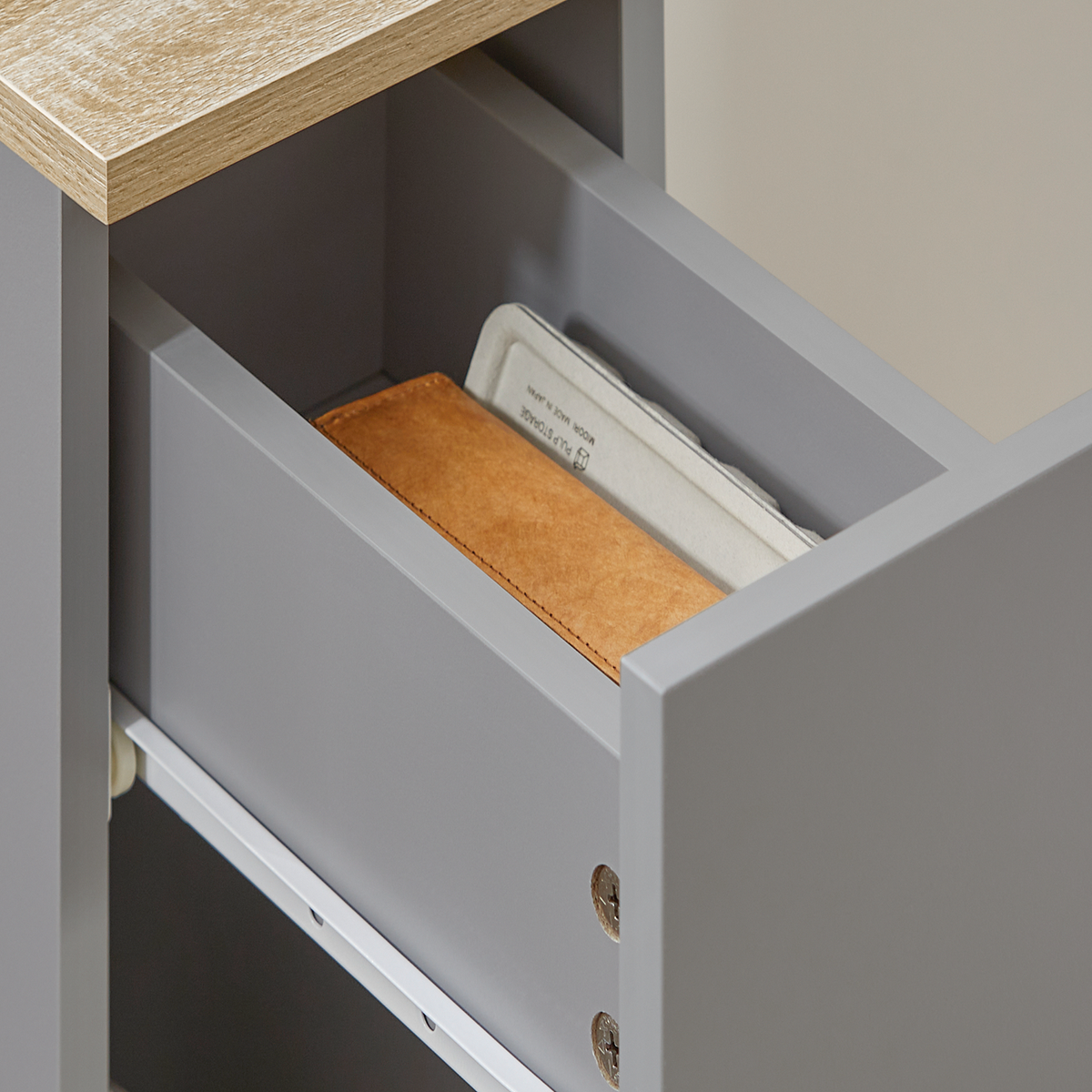 SoBuy Table de chevet avec tiroir et compartiment de rangement - 20x35x60 cm - Max. 20KG - Gris
