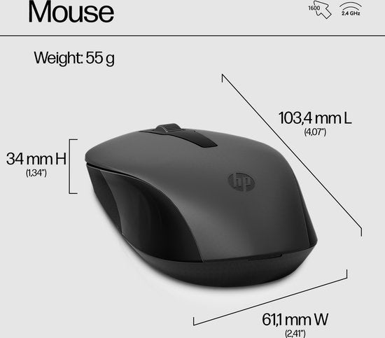 HP 330 - Clavier et souris sans fil - Qwerty - Noir