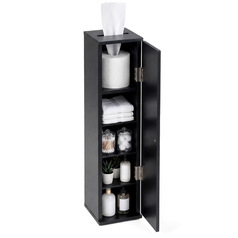 Armoire de salle de bains Coast Smalle - étagères réglables et amovibles - 16 x 17 x 69 cm - noir