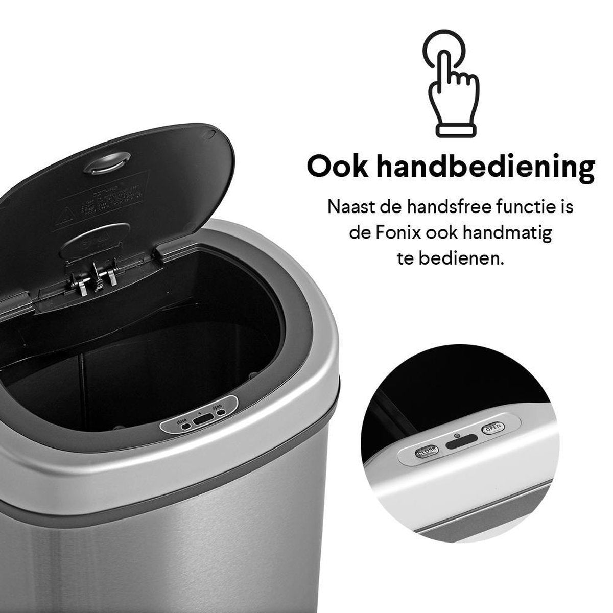 Poubelle avec couvercle à fermeture automatique - Homra FONIX - 50 litres