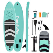 LifeGoods PaddlePro SUP Board - Planche à pagaie gonflable - Ensemble complet - Max. 135KG - 320x81cm - Vert pastel