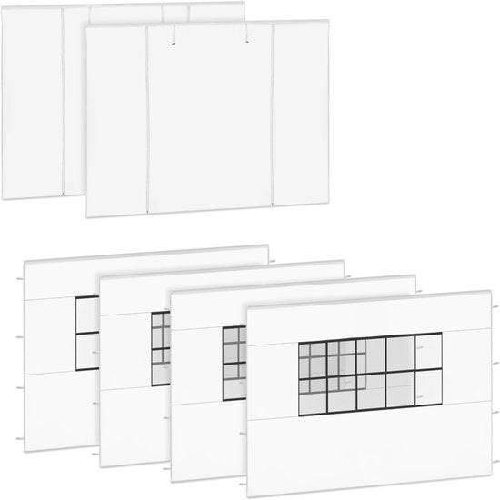 Ensemble de parois latérales VONROC - 6 x 3 m – 6 pièces - Pour 2 tentes de réception Premium PT501XX | Blanc