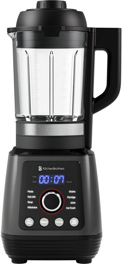 KitchenBrothers Blender - Thermoblender - 1.75L - Fonction cuisson - 700+1000W - Smoothie Maker - Ice Crusher - Noir