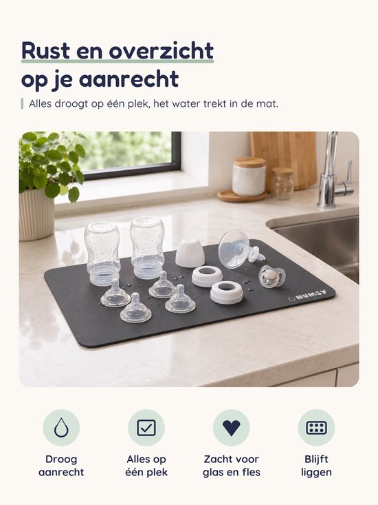 Numsy Matt – Tapis d'égouttage · Tapis d'égouttage pour la vaisselle · Égouttoir pour biberons