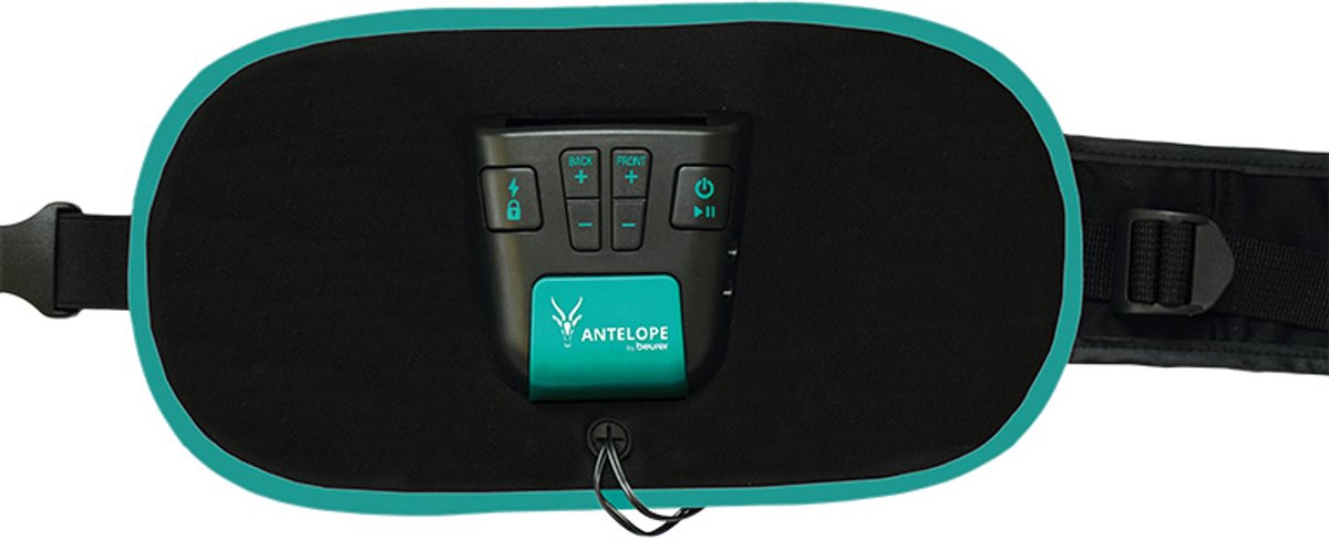 Antelope Corefit II EMS Trainer - Entraînement électrique des muscles abdominaux et dorsaux - 9 programmes - intensité réglable - taille 75-130 cm - piles incluses - pour hommes et femmes